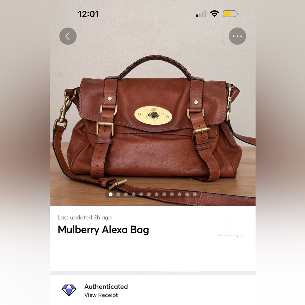 Mulberry Alexa Oak Soft Buffalo Leather Satchel - Picture 15 of 15